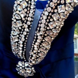 This gorgeous strapless Navy Blue Gown, for formals, Balls, Wedding,and Proms